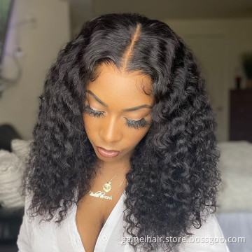 Virgin cuticle aligned hair lace wig black female natural lace wig Brazilian water wave lace wig human hair
